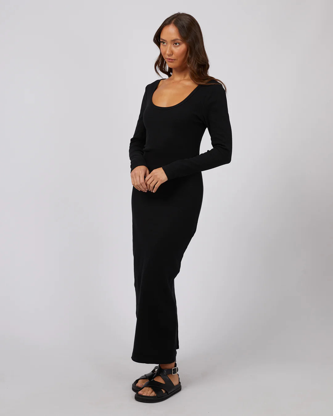 Silent Theory - Hazel L/S Maxi Dress | Black