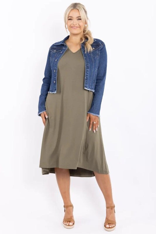 PQ Collection - Frayed Denim Jacket | Dark Blue