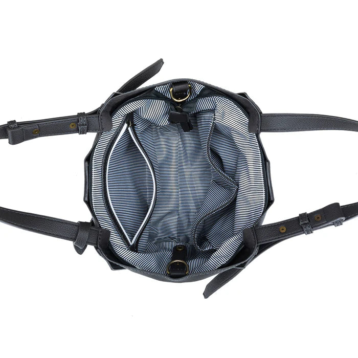 Black Caviar | Mini Lauren Grey 3 Piece Compartment Handbag