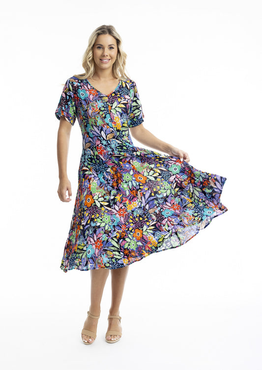 Orientique | Grenada Short Sleeve Godet Dress