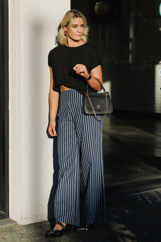 Homelee Sawyer Pants - Navy Stripes