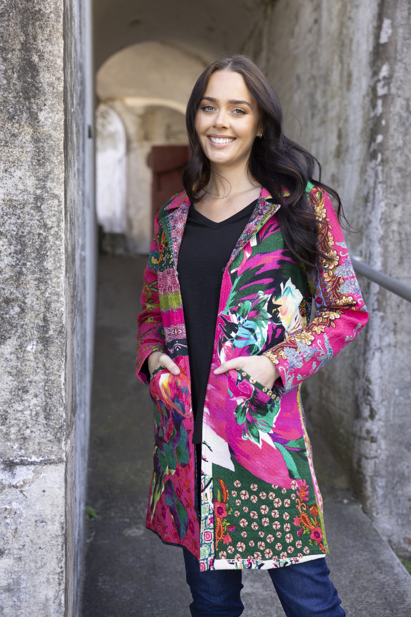 Orientique | Mid Length Coat - Flora