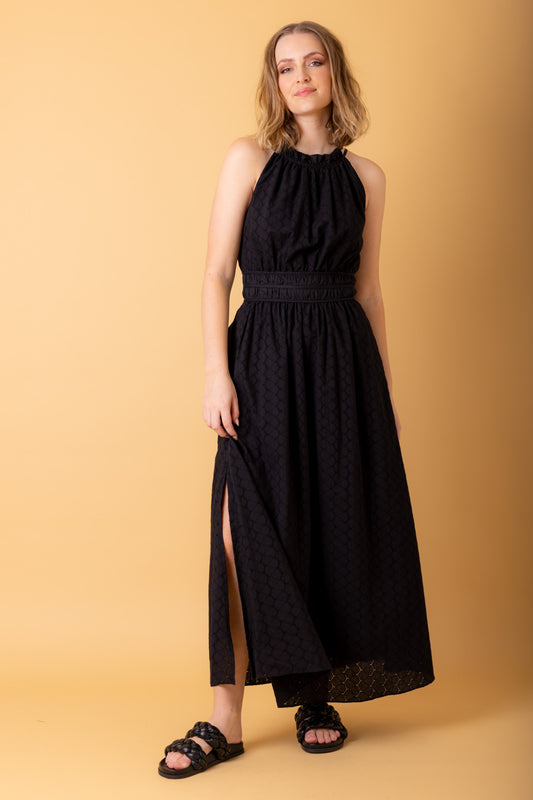 Amaya | Dasha Maxi Dress Black Embroidery