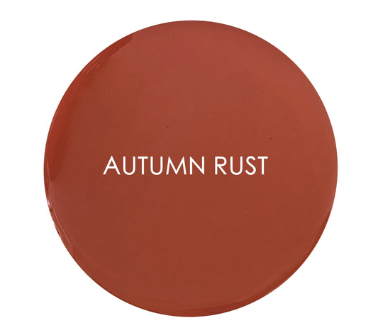 Autumn Rust luxury chalk paint swatch – rich burnt orange tone with earthy undertones