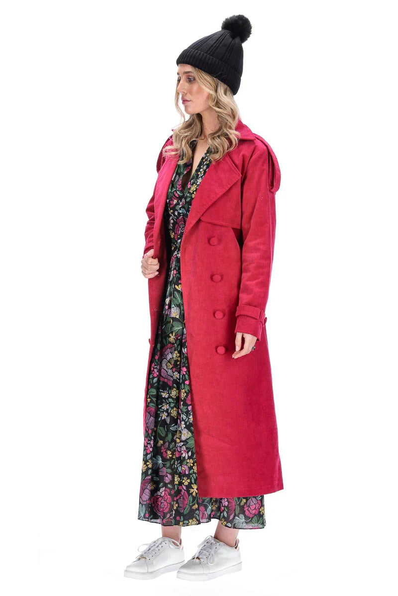 Charlo | Amara Cord Cotton Trench Pink