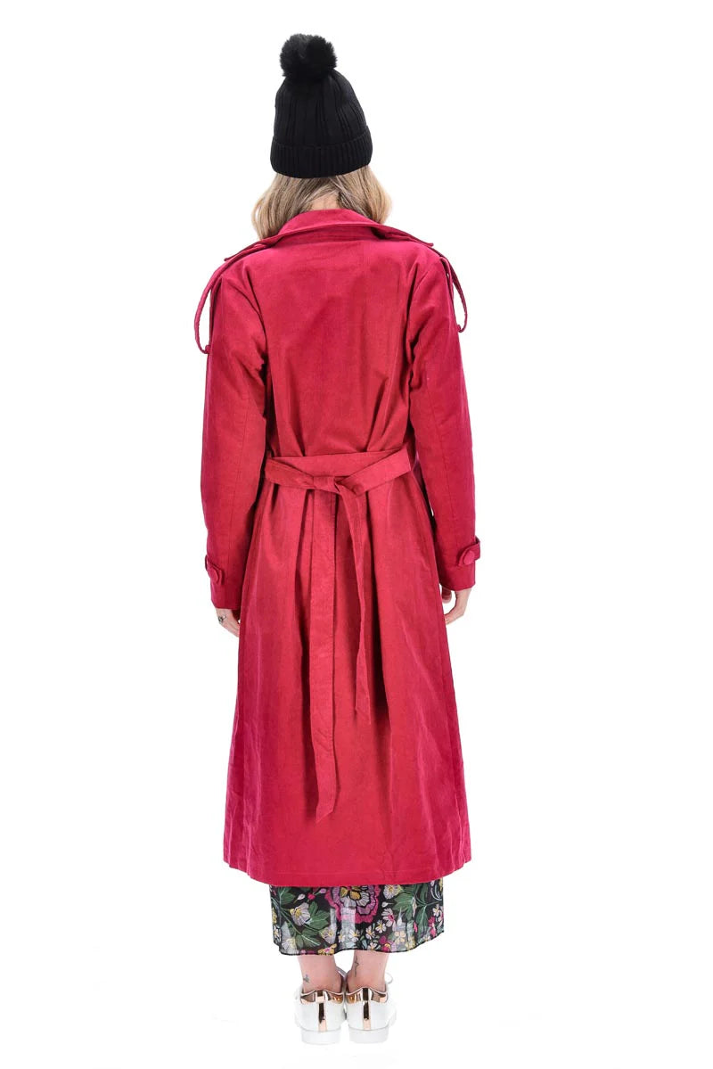 Charlo | Amara Cord Cotton Trench Pink