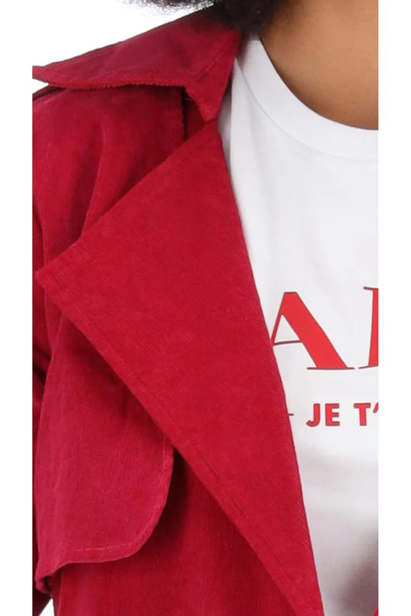 Charlo | Amara Cord Cotton Trench Pink