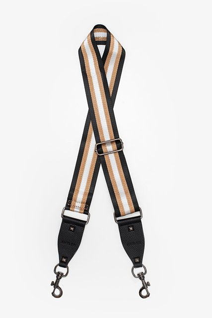 Antler - Bag Strap | Black & Rose Gold Stripe