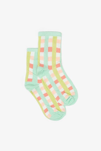 Antler - Mint Checkered Jean Sock