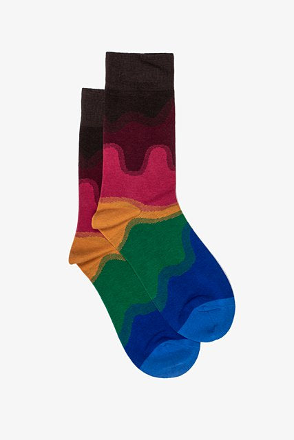 Antler Mens Sock | Rainbow Wave