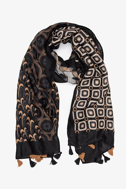 Antler - Abstract scarf | Black Multi