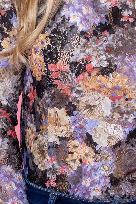 Augustine | Beau Lace Top Black Floral