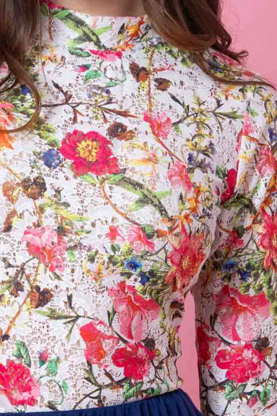 Augustine | Beau Lace Top White Floral