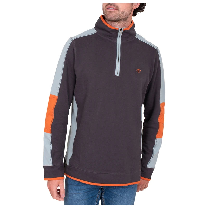 Brakeburn Mens Colour Block 1/4 Zip - Grey