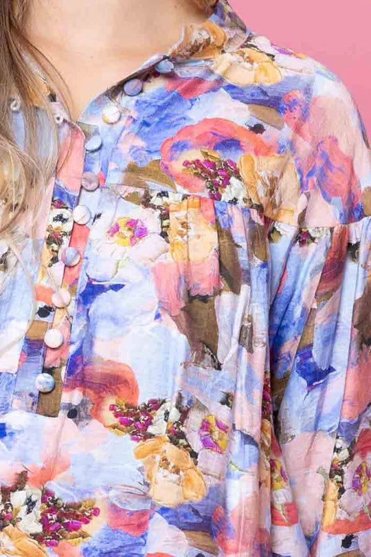 Augustine | Carrie Shirt Blue Abstract
