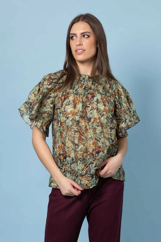 Amaya | Clemmie Top Green Floral