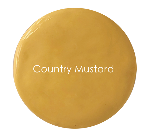 Country Mustard exterior paint swatch – earthy mustard yellow