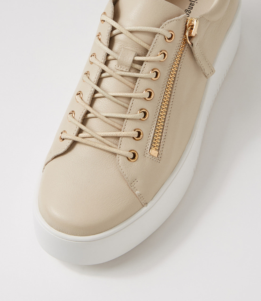 Django & Juliette - Wolfie Leather Sneaker | Almond White