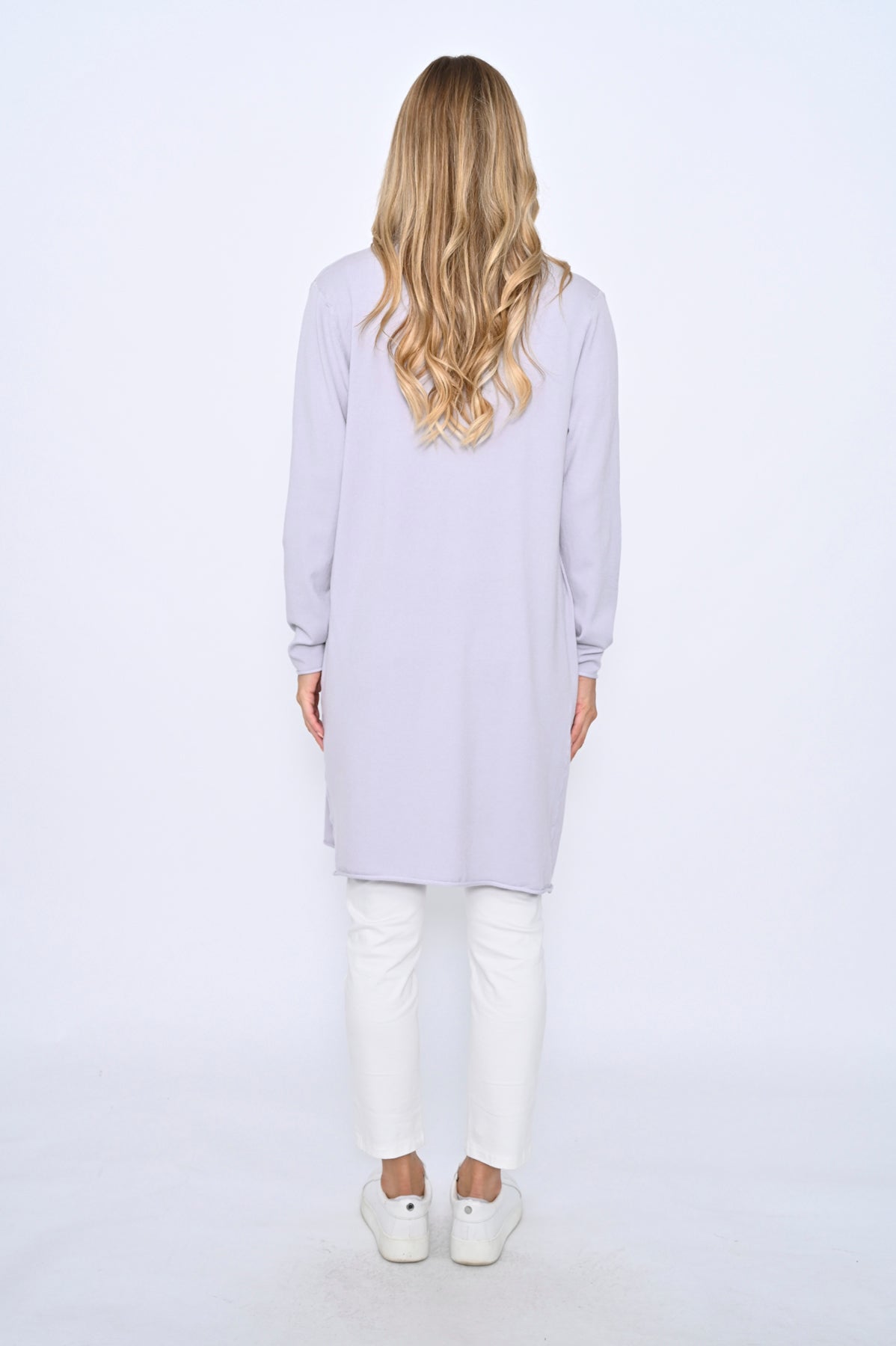 Cali & Co | Basic Long Cardigan - Light Lilac
