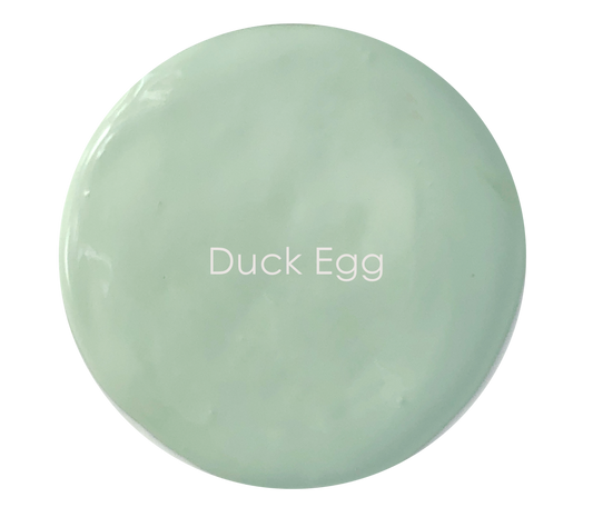 Matte chalk paint in soft blue-green – Duck Egg detail
