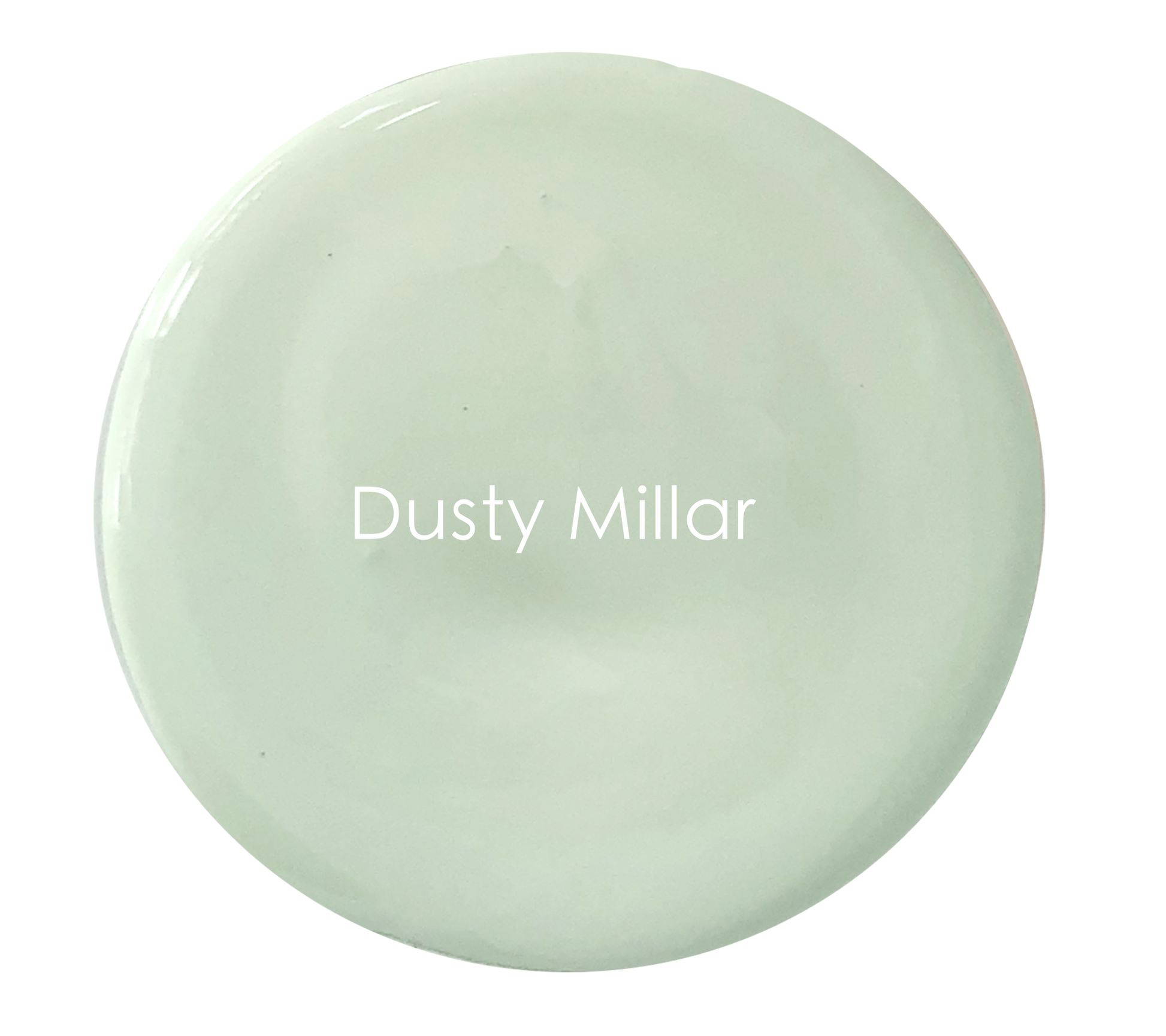 Matte chalk paint in silvery green-grey – Dusty Millar detail