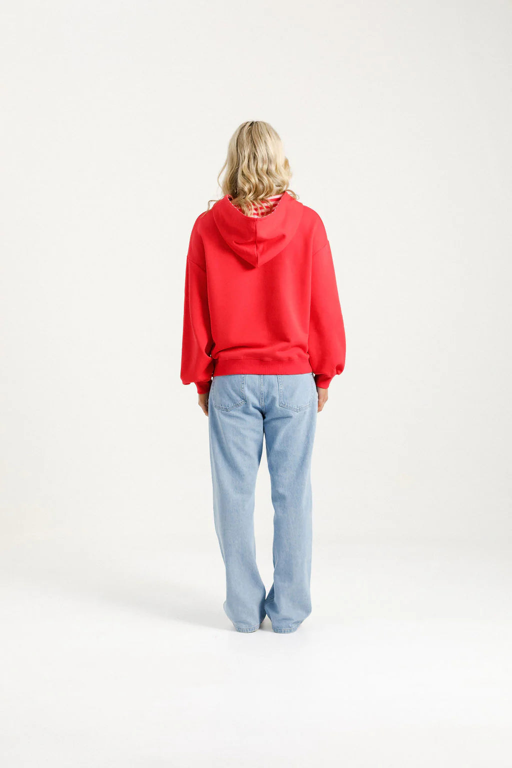 Homelee | Alpine Elliot Hoodie - Ruby Red with Pink X