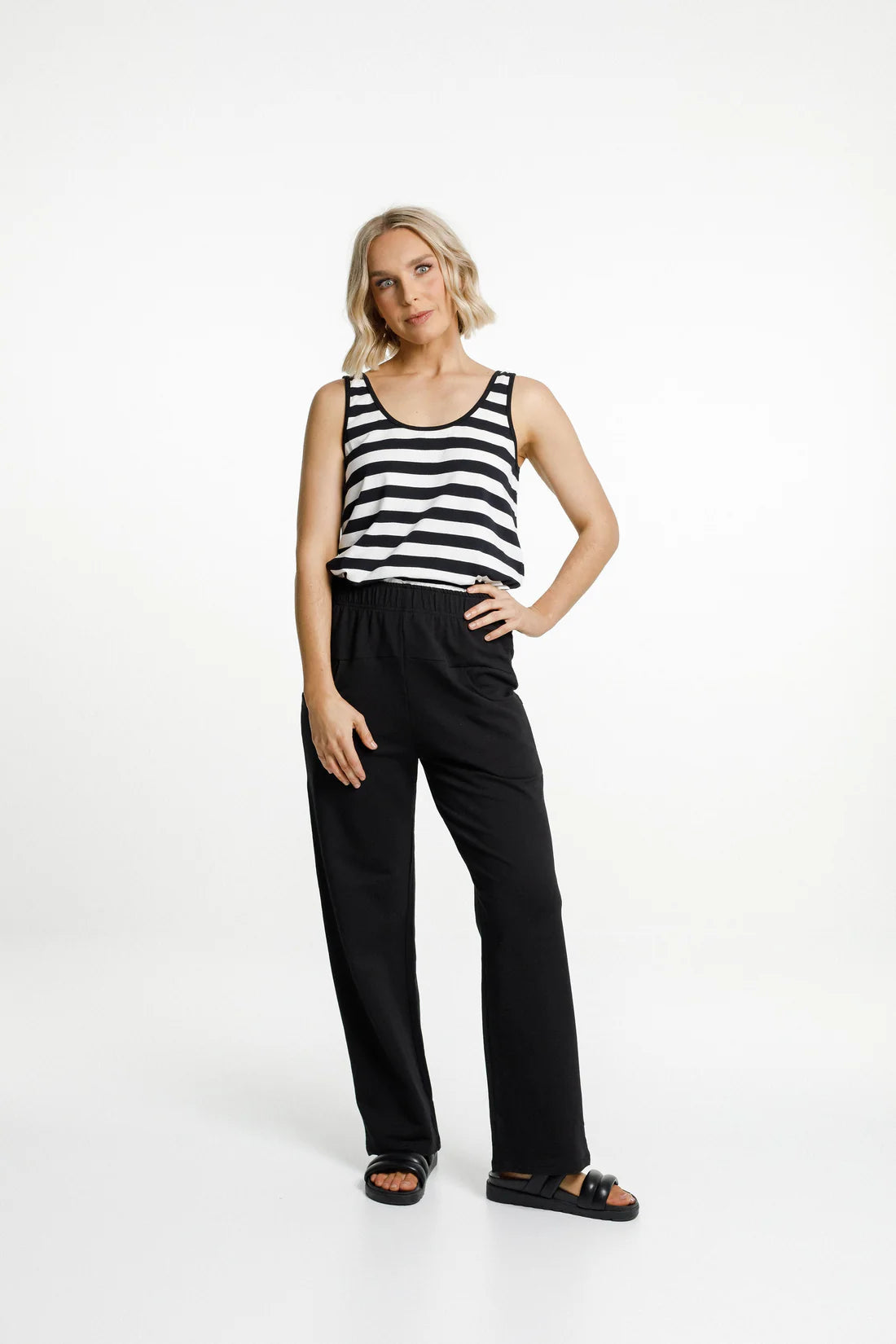 Homelee |Avenue Pants - Black with White X