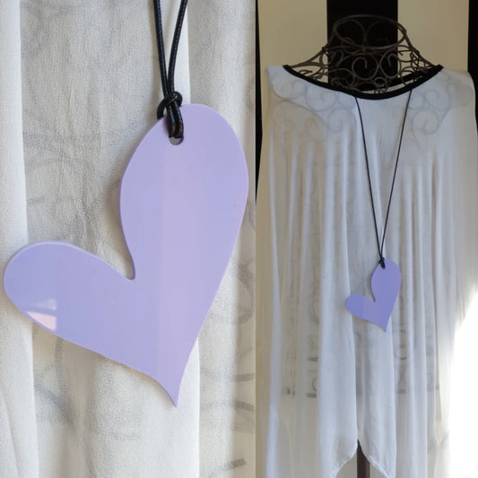 M and D jewellery - Wonky Heart Necklace | Lilac