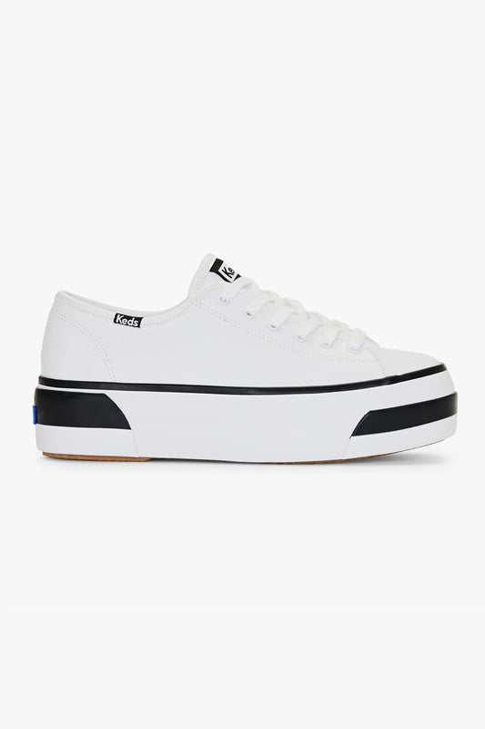 Keds - Triple Up Leather Bumper | White/Black