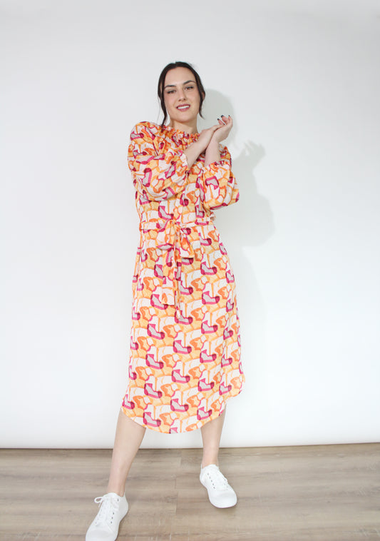 JACLYN M Kelly Dress - Cream/Multi