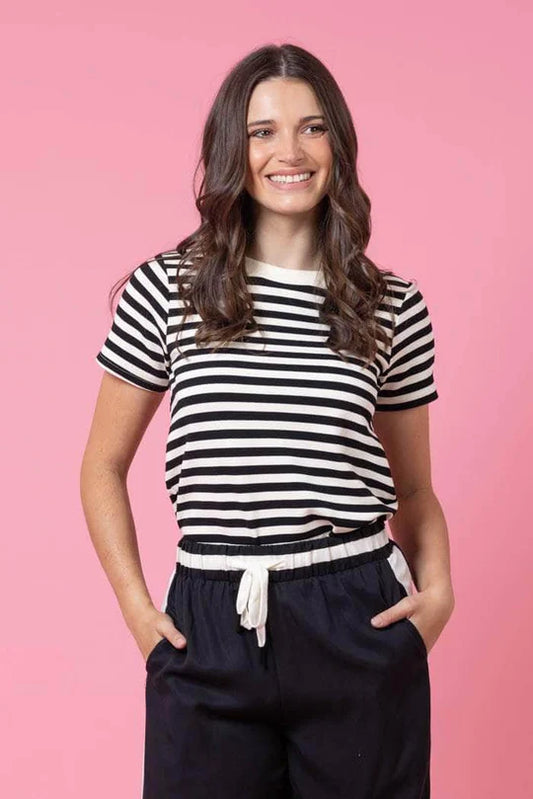 Charlo | Jordyn Tee Black Stripe