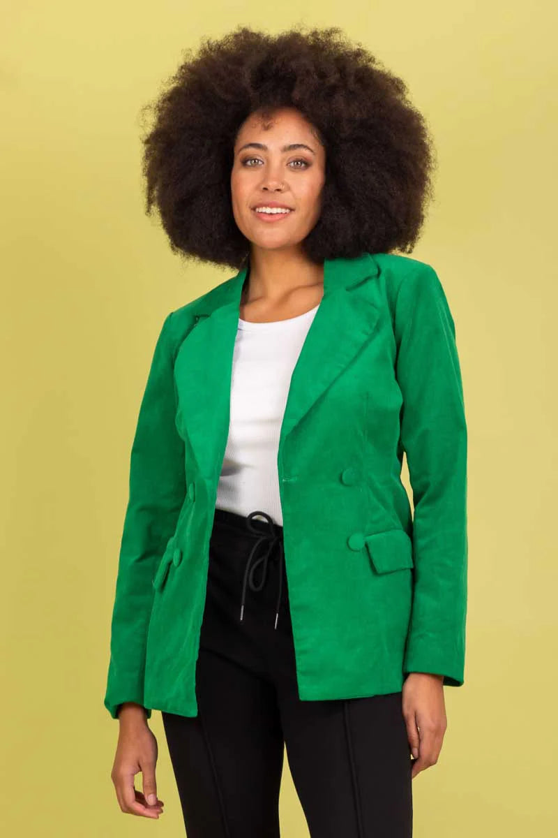 Charlo | Juliana Cord Cotton Blazer Green