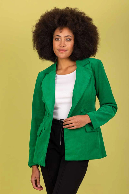 Charlo | Juliana Cord Cotton Blazer Green