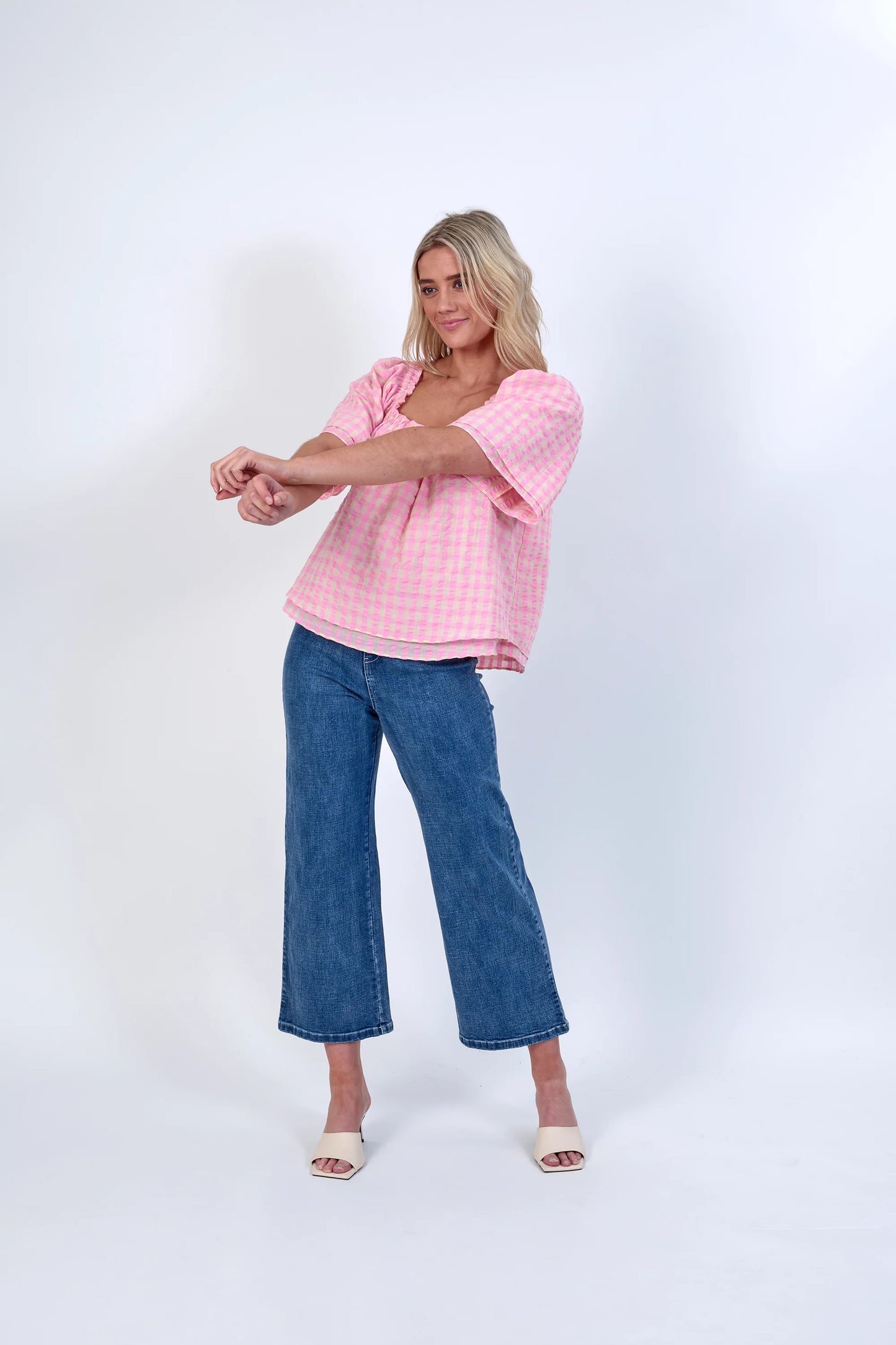 Knewe - Parade Top | Pink Check