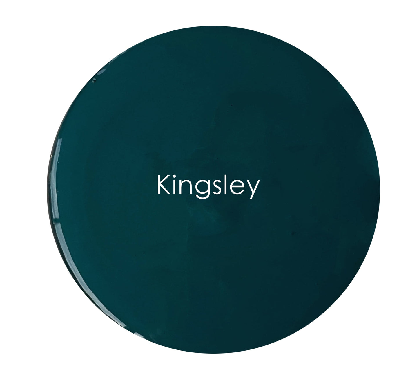 Kingsley chalk paint swatch – deep jewel-toned blue-green finish
