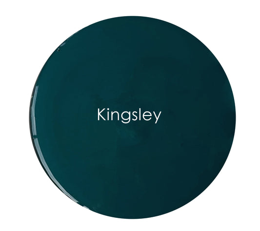 Kingsley chalk paint swatch – deep jewel-toned blue-green finish