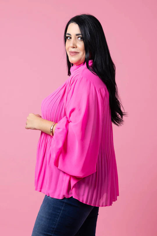 Augustine | Lulu Pleated Blouse Pink