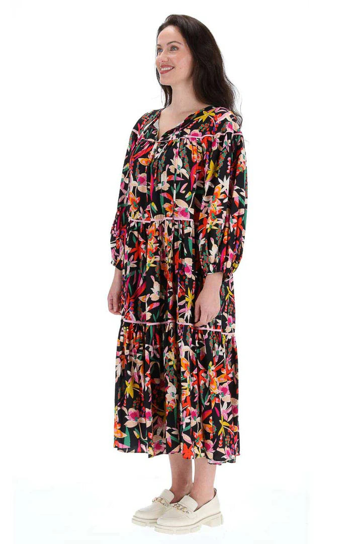 Augustine | Malva Midi Dress Black Print