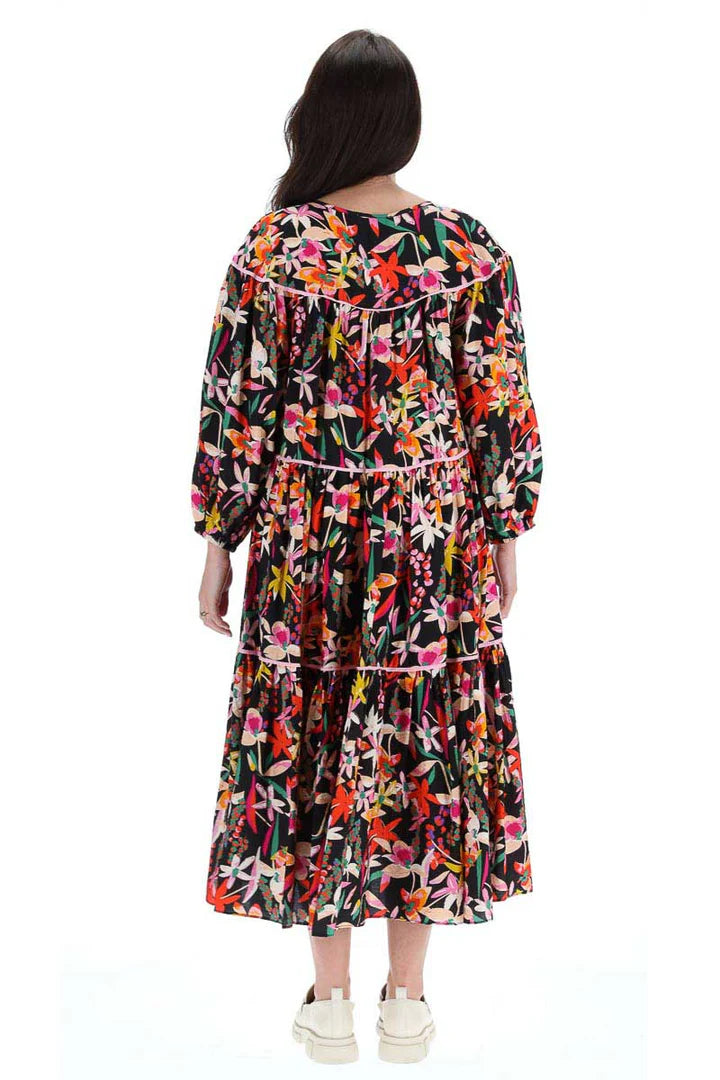 Augustine | Malva Midi Dress Black Print
