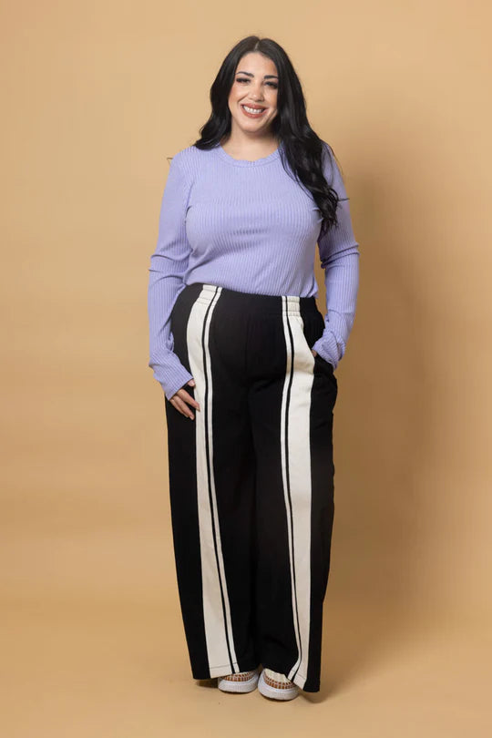 Charlo |Nikisha Cord Pant Black Cream