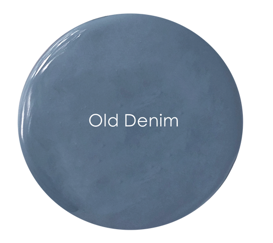 Old Denim chalk paint swatch – worn blue with grey undertones