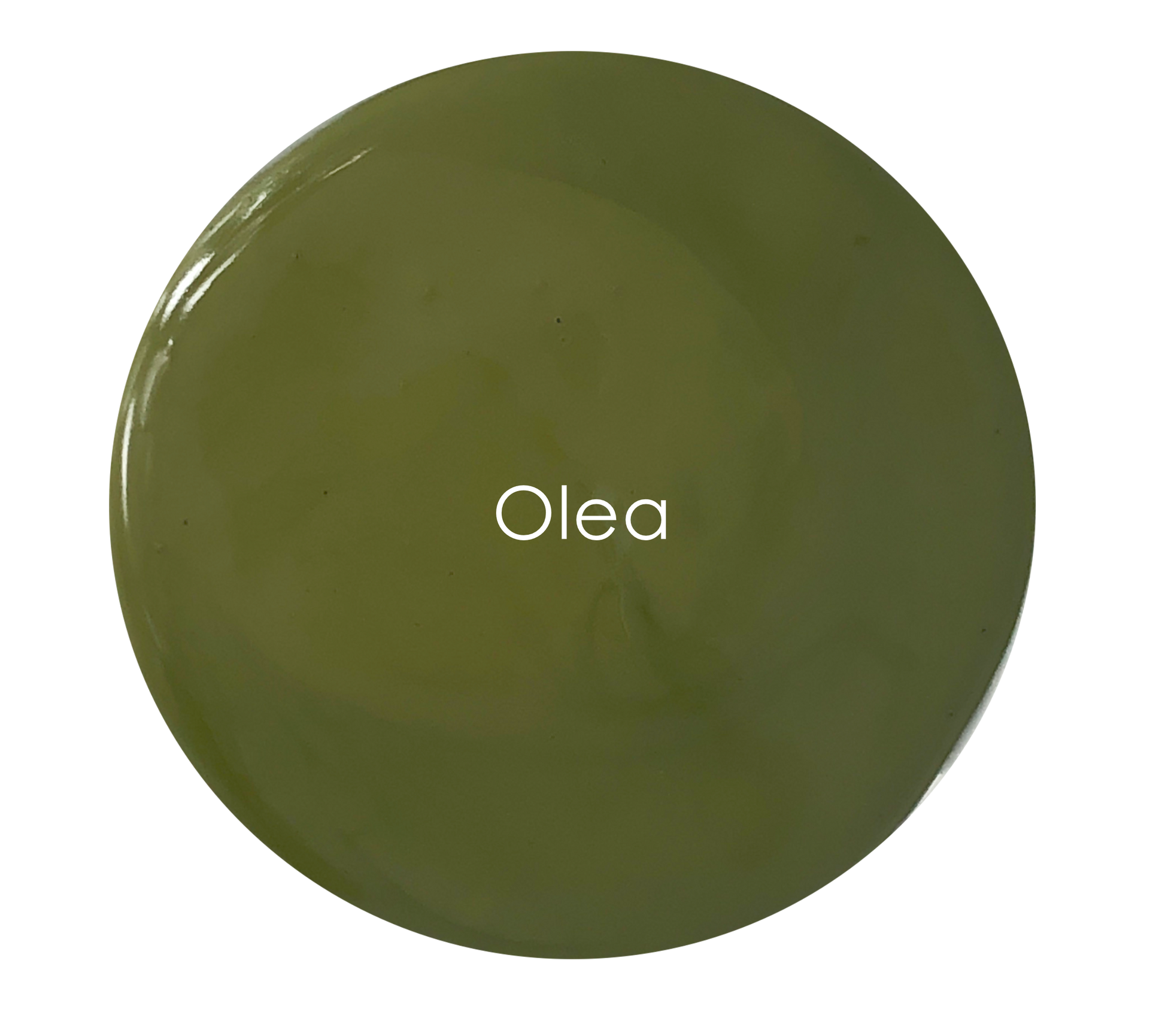 Olea chalk paint swatch – warm earthy olive green