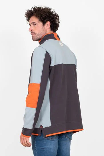 Brakeburn Mens Colour Block 1/4 Zip - Grey
