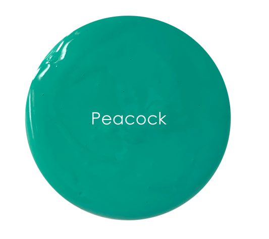 Peacock chalk paint swatch – rich jewel-toned green