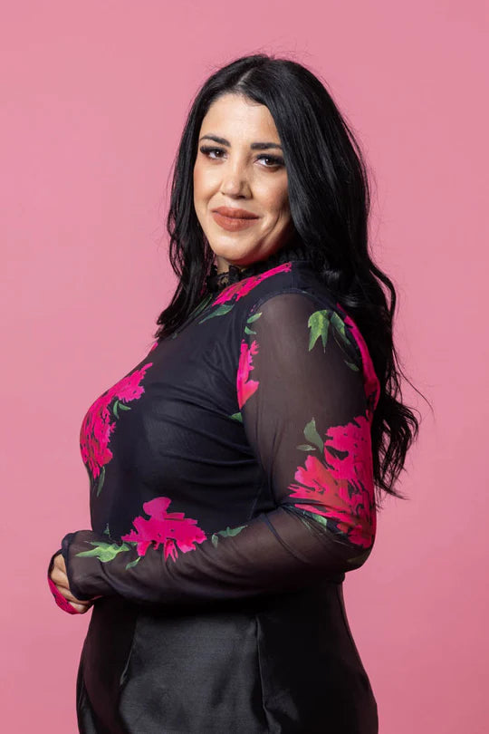 Augustine Katie Top Black Floral