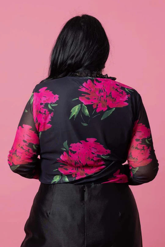 Augustine Katie Top Black Floral