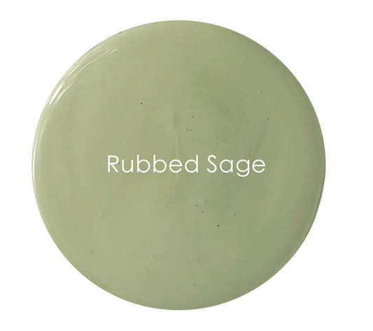 Rubbed Sage chalk paint swatch – earthy dusky green-grey