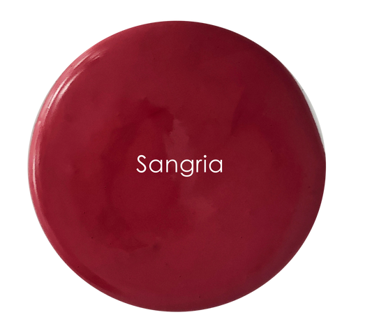 Sangria chalk paint swatch – rich earthy crimson red