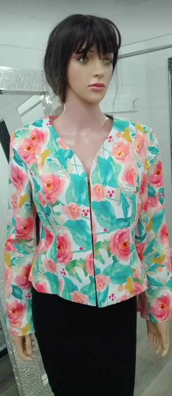 Ruby Rd Pink Jacket Pink Ruby - Spring Racer Crop Jacket | Floral – Style358