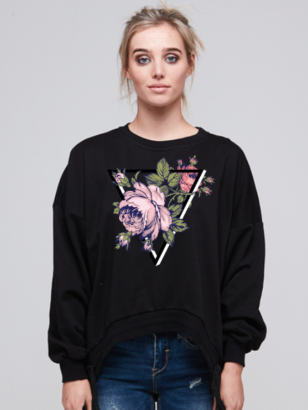 Alaska - Aneka Sweater - Floral Triangle | Black